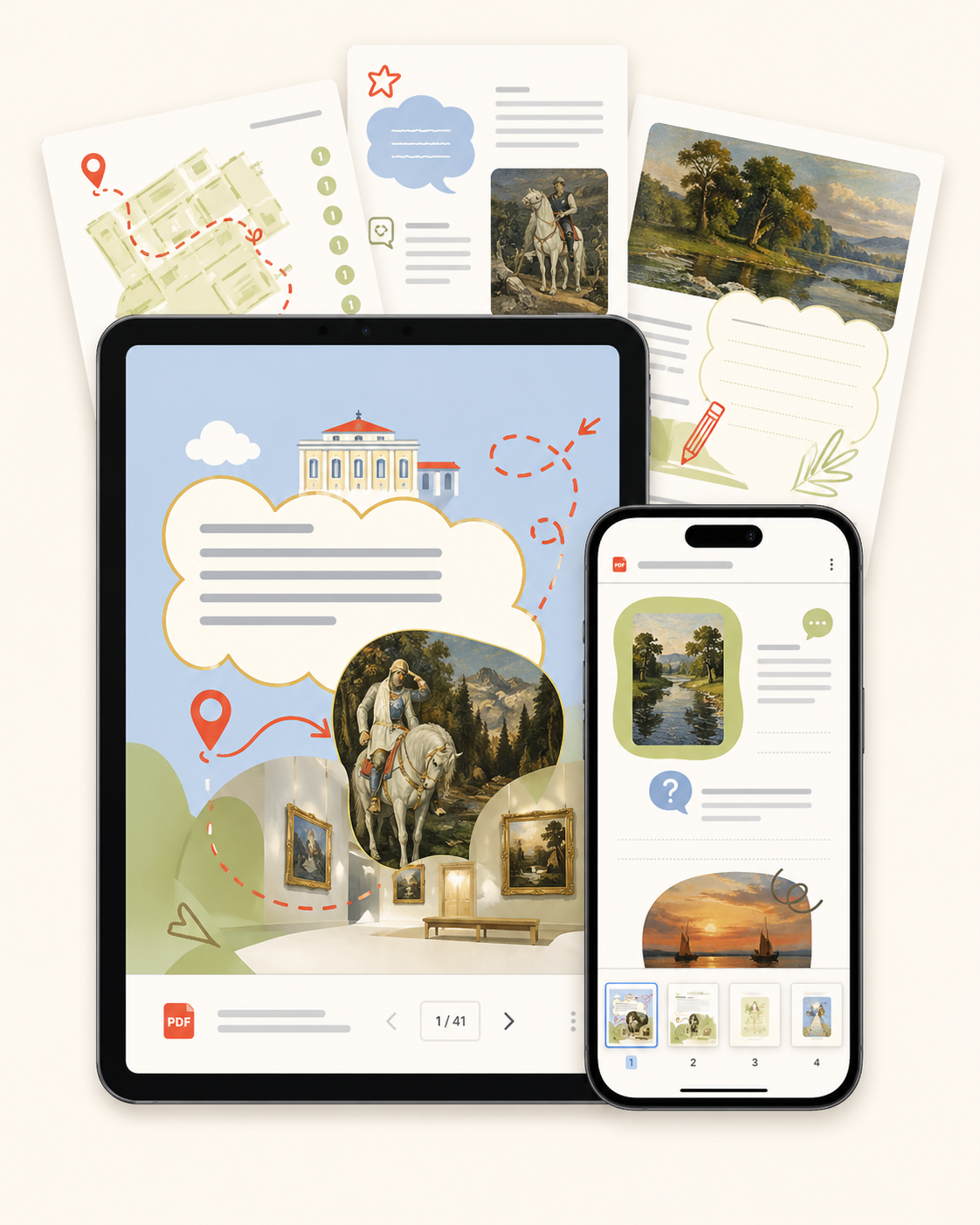 PDF-гид на планшете и телефоне